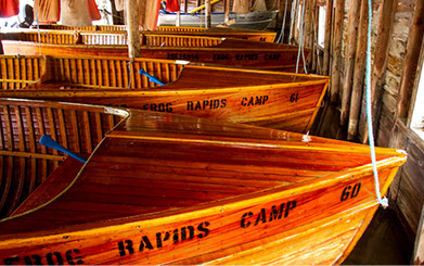 Cedar strip rental boats are 18 feet long