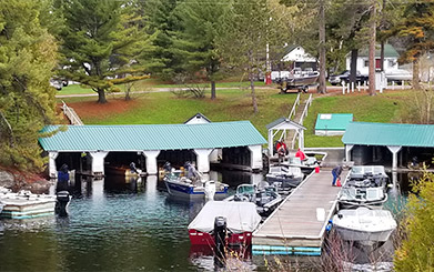 Main dock and rental stalls