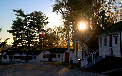 Frog Rapids Camp Cabin sunset