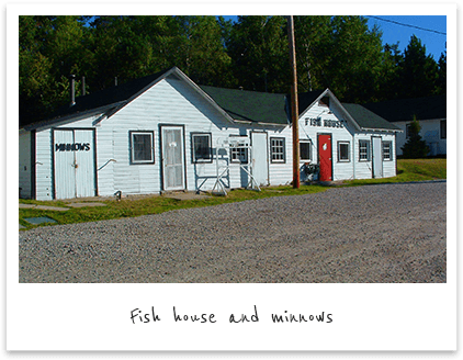 Fish house and minnows
